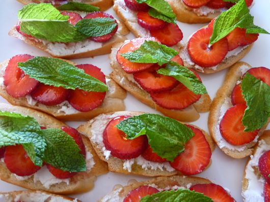 strawberries with goat cheese