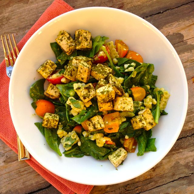 Pesto Roasted Tofu - Eating Made Easy