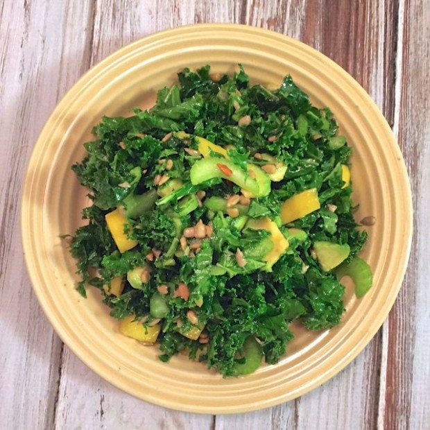 kale salad with mango