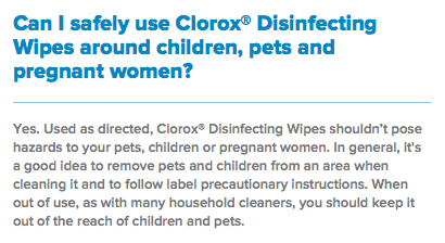 are disinfectant wipes safe