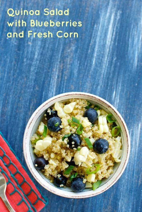 Quinoa Salad with Blueberries and Fresh Corn