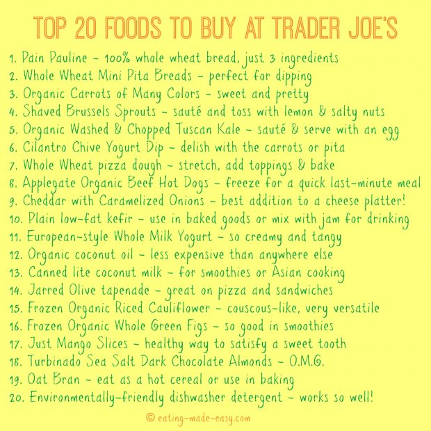 Trader Joe's Shopping List | Eating Made Easy