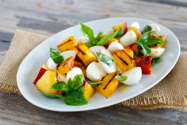 Grilled Eggplant & Peach Caprese Salad Recipe on Food52