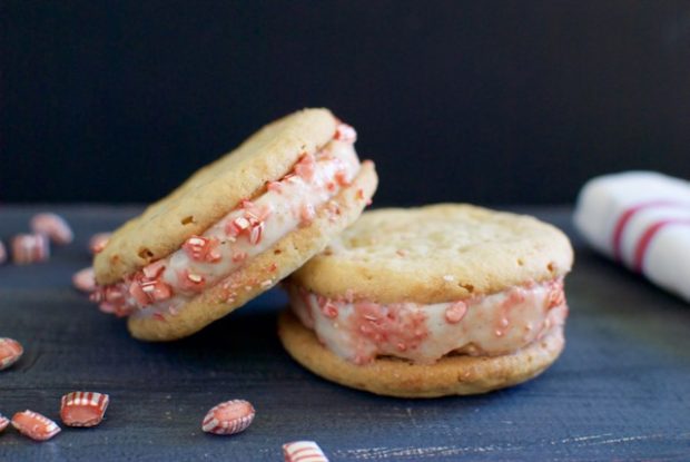peppermint cookie ice cream sandwiches