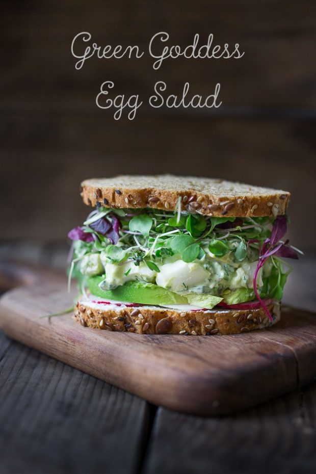 green goddess egg salad sandwich