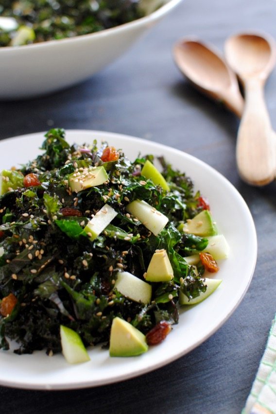 kale salad with avocado