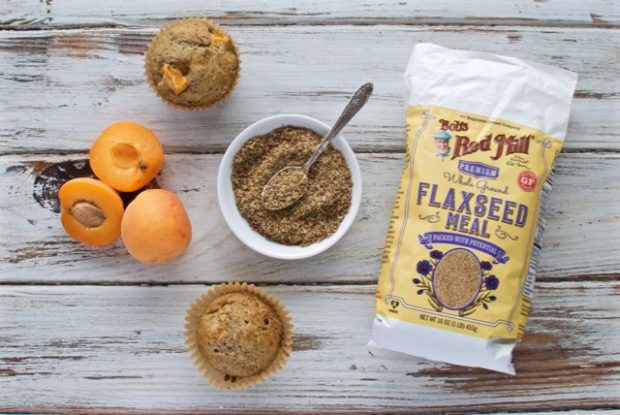 apricot flaxseed muffins