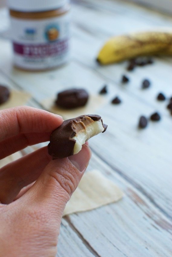 chocolate peanut butter banana bites