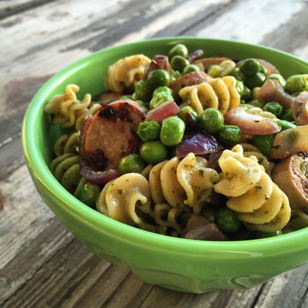 pasta with sausage and peas